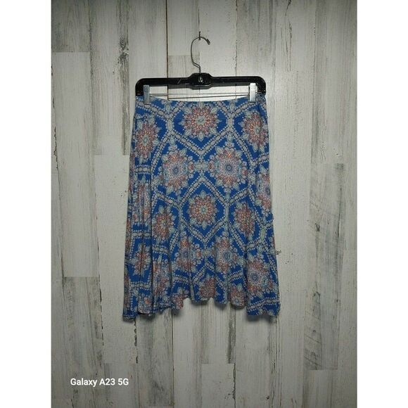 Renee C Stitch Fix Mini Skirt Medium Blue Boho Bohemian Flare - Picture 1 of 6